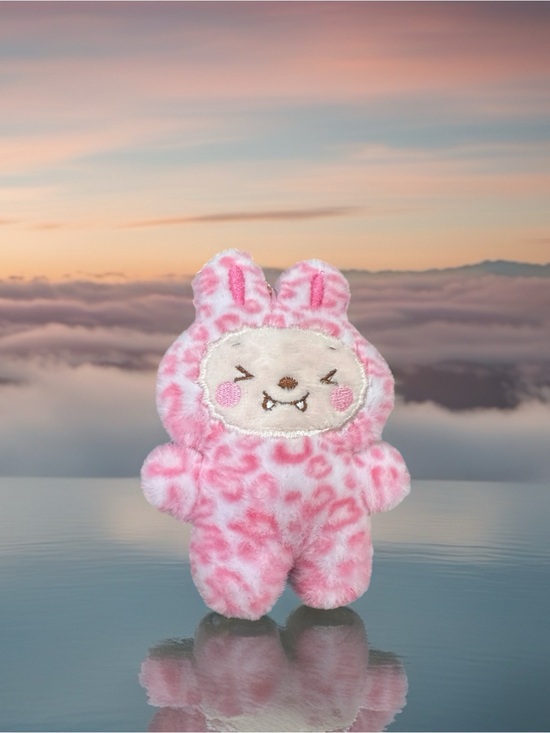 Accessories - Plush🩷Pink Leopard Monster Keychain